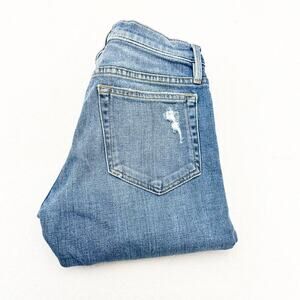 Frame Le Boy Split Hem Ankle Zipper Picadilly Zip Fly Denim Jeans Size 25